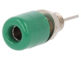 Soclu Banană 4mm Verde Panou 32A 33VAC 70VDC