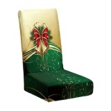 Husa pentru scaun, flippy, tematica craciun, model 1 clopotei, verde/auriu