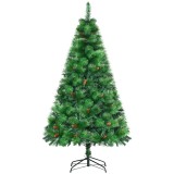 Brad de Craciun impodobit si ignifug pentru interior, decoratiune de Craciun, brad artificial, &Phi;116x180cm verde HOMCOM | Aosom Romania
