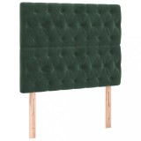 Tablii de pat, 2 buc, verde inchis, 90x7x78/88 cm, catifea