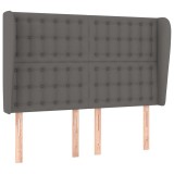 Cumpara ieftin Tablie de pat cu aripioare gri 147x23x118/128 cm piele eco