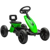 AIYAPLAY Kart cu pedale pentru copii, karting pentru copii &icirc;ntre 2 și 5 ani cu roți EVA silentioase, &icirc;nainte și &icirc;napoi, verde | Aosom Romania