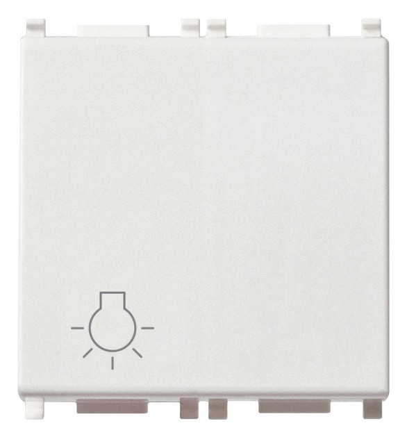 Intrerupator cu revenire simbol lumina 2M Vimar Plana alb 14008.2.L