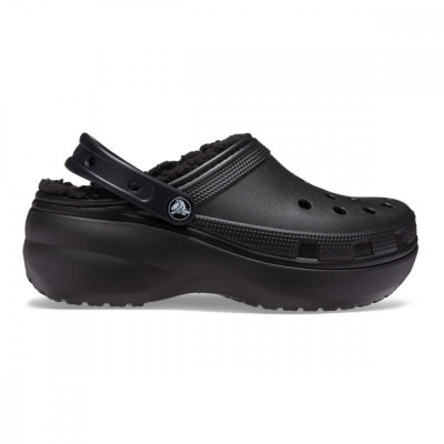 Saboti Crocs Classic Platform Lined Clog Negru - Black foto