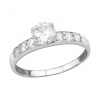 Inel Argint 925 cu Cristale Zirconiu White, Marimea 57, Placat Rodiu, Cutie Cadou