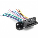 Conector OBD2 femela 16 pini cu fire, Techstar, pigtail 10 cm, J1962 Type A 12V &ndash; pentru relocare/inlocuire port