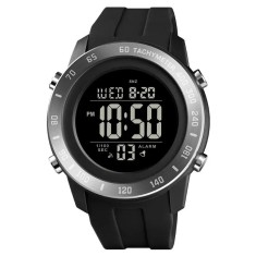 Ceas de mana barbatesc Skmei Cronograf Digital Sport Negru Silicon