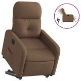 Cumpara ieftin Fotoliu electric rabatabil cu ridicare, maro, textil