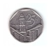 Moneda Cuba 25 centavos 1994, stare foarte buna, curata, America Centrala si de Sud, Fier
