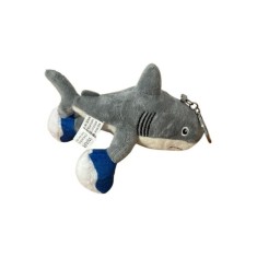 Figurina Tralalero Tralala, tip breloc, de plus, gri, 15cm