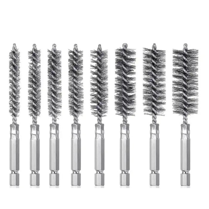 Set 8 perii cu prindere hexagonala de 1/4 inch pentru bormasina, concepute pentru alezare, curatare, slefuire si lustruire, indepartarea vopselei si r