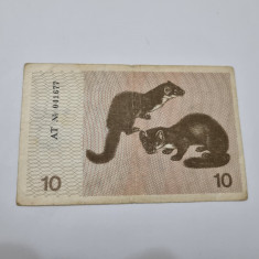 bancnota lituania 10 t 1991
