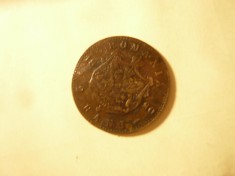 Moneda 2 Bani 1880 Carol I , bronz , cal. F.Buna dar usor stramba