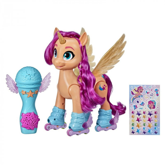 Figurina My Little Pony Canta Si Patineaza cu Sunny, 22 cm, lumini si sunete, 5 ani+