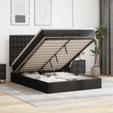 Cumpara ieftin Cadru pat otoman cu saltea neagră 140x200cm piele artificială