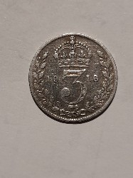 3 pence 1918 argint Anglia foto