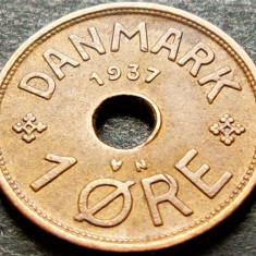 Moneda istorica 1 ORE - DANEMARCA, anul 1937 * cod 1446 A
