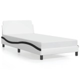 Cumpara ieftin Cadru de pat Dover alb si negru 100x200cm piele artificiala