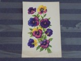 CARTE POSTALA TIP FELICITARE - PANSELUTE - FLORILE IN RELIEF - ANII 1950 - 1960 - NECIRCULATA, Printata
