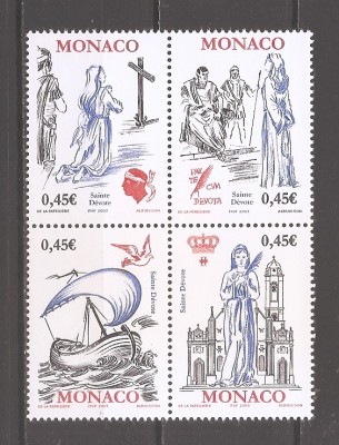 Monaco 2003 -1700 ani de la sosirea rămășițelor Sf. Devot la Monaco(in bloc),MNH foto