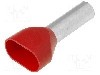 Terminal cablu WEIDM&Uuml;LLER 10mm&sup2;, cositorit, H10,0/30D ZH R, roșu, cupru, sertizare