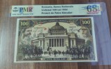 REPRODUCERE pe hartie cu filigran si fire UV proiect bancnota 100 Lei 1934 nr.168