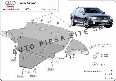 Scut metalic motor Audi A6 C6 Allroad fabricat in perioada 2006 - 2011 (cu laterale) APS-02,210 + 00.210 foto