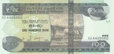 Bancnota Etiopia 100 Birr 2015 - P52g UNC foto
