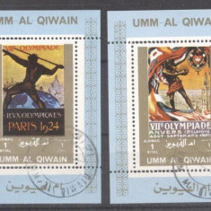 Umm al Qiwain 1973 Sport, Olympics, 2 perf. mini sheet, used T.210