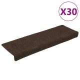 Cumpara ieftin Covorașe scări autoadezive, 30 buc., 65x21x4 cm, maro, cu margini dreptunghiulare