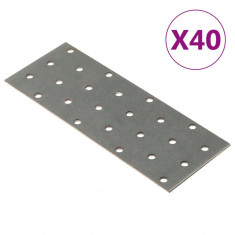 vidaXL Plăci perforate, 40 buc., 2 mm, 160x60 mm, oțel galvanizat