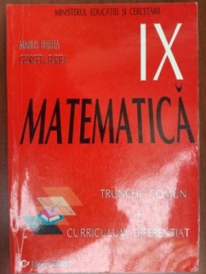 Matematica Trunchi comun si curriculum diferentiat (clasa a IX-a) foto