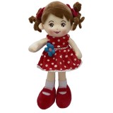 Papusa fetite cu rochita rosie, canta Aram Sam Sam, 40cm, include baterii, +3ani