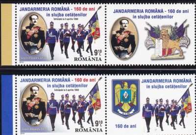 2010LP 1860 d JANDARMERIA ROMANA-160 ANI IN SLUJBA CETATENILOR SERII VINIETE MNH foto