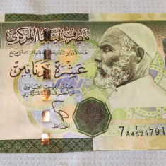 Libia - 10 Dinars / dinari (2011) în dreapta Omar el-Mukhtar