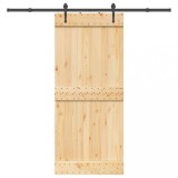 Ușă glisantă cu set feronerie, 90x210 cm, lemn masiv de pin