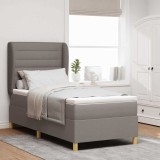 Cumpara ieftin Pat cu saltea cu arcuri Gri &icirc;nchis 90x190 cm Gri taupe
