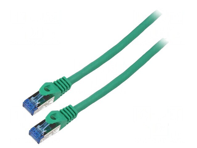 Patch cord S/FTP 6a CCA LSZH verde 15m 26AWG