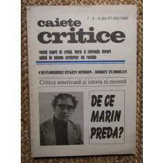 CAIETE CRITICE REVISTA DE CRITICA TEORIE SI INFORMATIE LITERARA NR. 7-8-9 1992