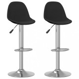 VidaXL Scaune de bar, 2 buc., negru, material textil