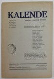 KALENDE , REVISTA DE CRITICA , LITERATURA SI ISTORIE LITERARA , ANUL III , NR. 1-2 - IANUARIE - FEBRUARIE , 1944