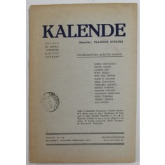 KALENDE , REVISTA DE CRITICA , LITERATURA SI ISTORIE LITERARA , ANUL III , NR. 1-2 - IANUARIE - FEBRUARIE , 1944