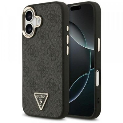 Husa MagSafe pentru Apple iPhone 17, Guess, 4G Triangle Diamond Logo, Neagra foto