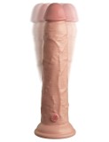 Vibrator Realistic Cu Telecomanda Dual Density Silicone Cock, Natural, 22.5 cm