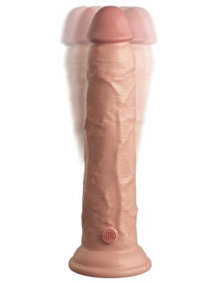 Vibrator Realistic Cu Telecomanda Dual Density Silicone Cock, Natural, 22.5 cm foto