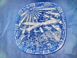 1672-Aplica aniversara Gunnar legenda Nibelungilor portelan stil Delft.