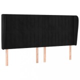 Cumpara ieftin Tablie de pat cu aripioare, negru, 163x23x118/128 cm, catifea