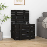 Cutie de depozitare, negru, 58x40,5x42 cm, lemn masiv de pin GartenMobel Dekor, vidaXL