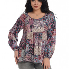 Bluza Dama Platca Mov cu Maneci Bufante - XL