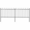 VidaXL Gard de grădină cu v&acirc;rf curbat, negru, 3,4 x 1,2 m, oțel